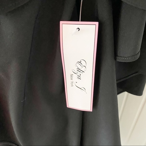 NWT Eliza J Black Sheath Cocktail Party Dress with One Side Wing Sleeve Size 10 - Picture 10 of 16